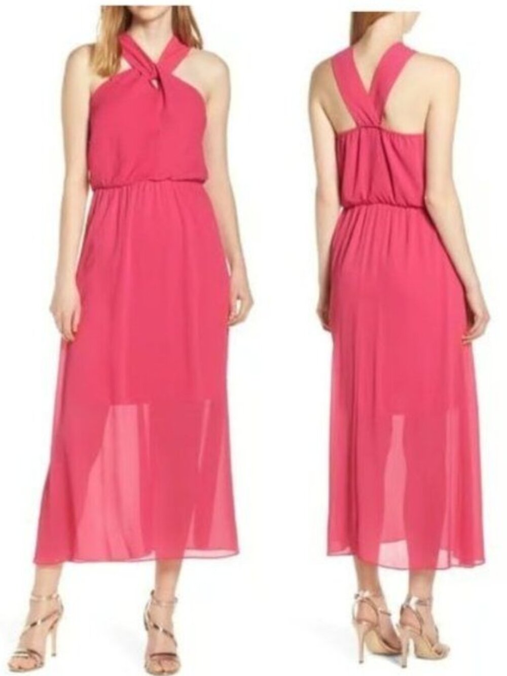 Sam Edelman Crisscross Neck Maxi Dress - 6